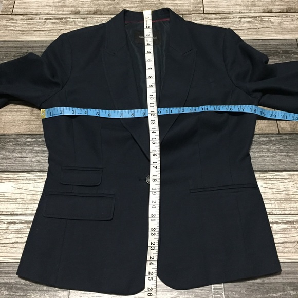 Banana Republic Blazer Women’s 8 Navy Blue One Button Cotton Spandex - Picture 3 of 10